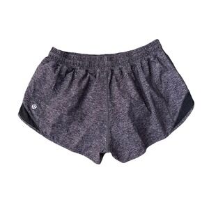 Lululemon Hotty Hot Short II 2.5" Women's 10 Heather Lux Multi Black Grey W7AJTR